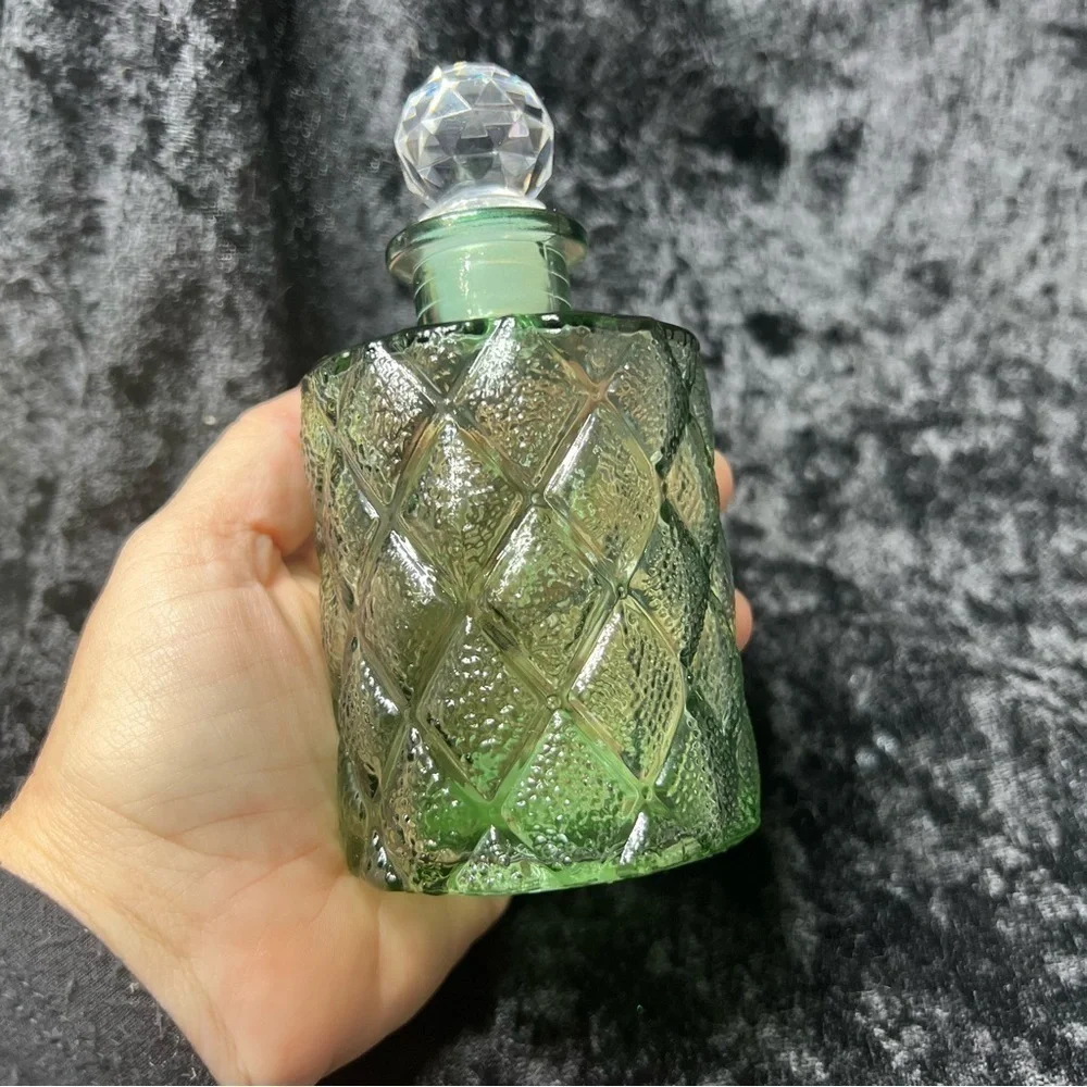 Pink and Green decanter bottles